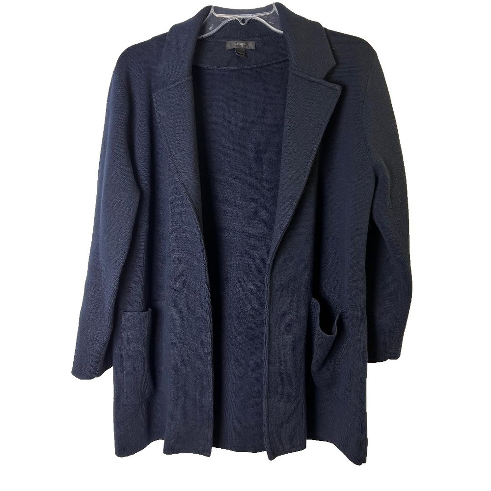 J Crew Open Jacket Cardigan Navy Blue Women's Size M